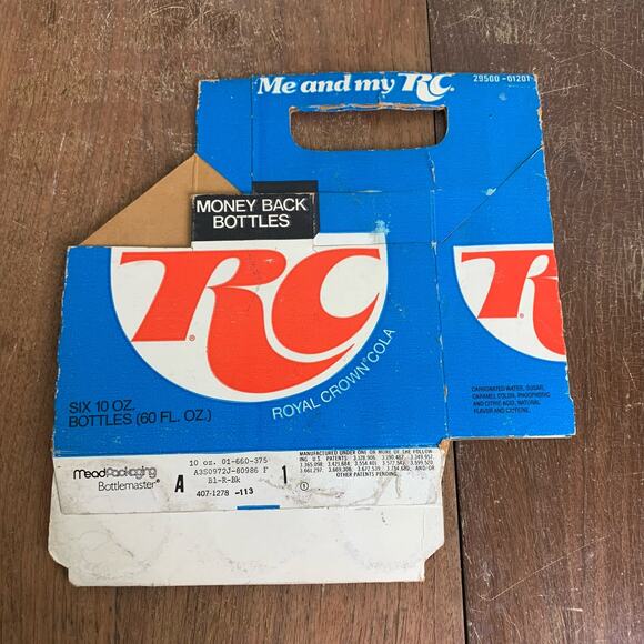 Vintage soda pop bottle carton Me and My RC Money Back Bottles case carrier - Picture 1 of 8